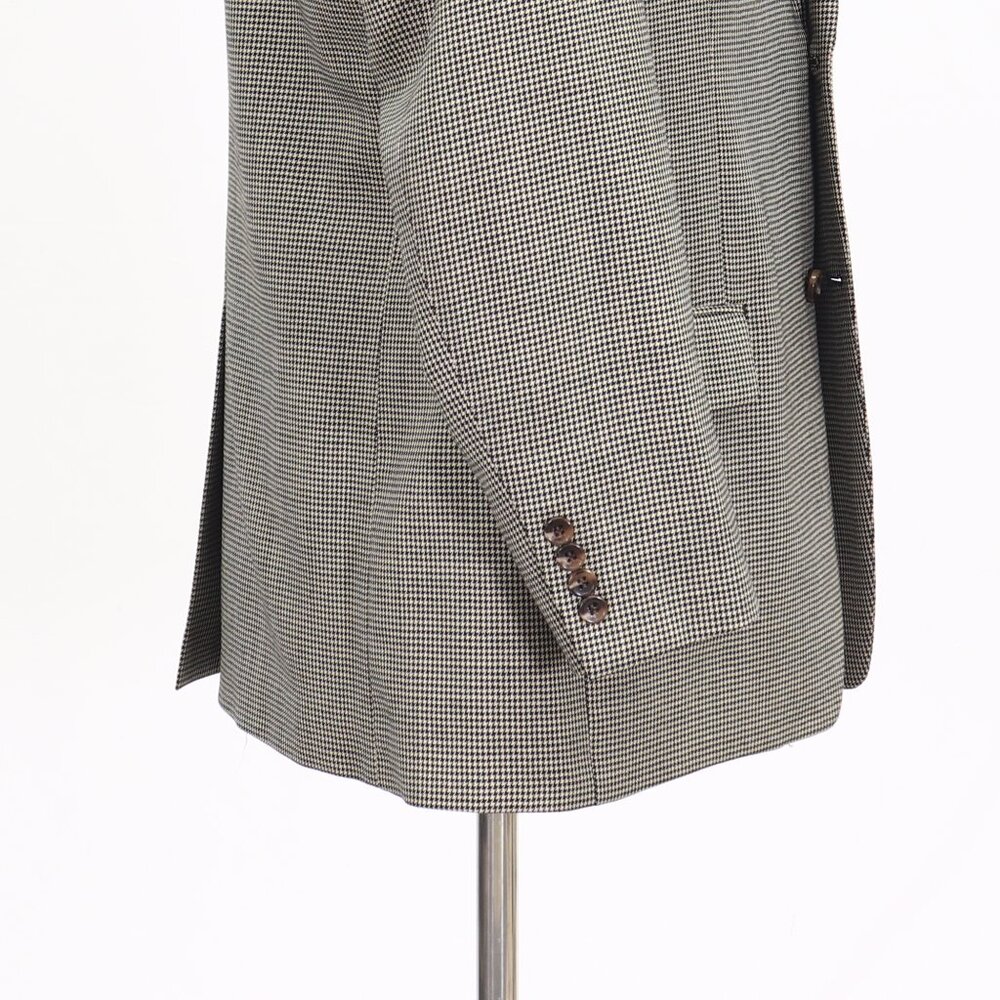 Bill Blass 44R Beige Blazer Sport Coat Jacket 2-Button Houndstooth T480 - Picture 8 of 11